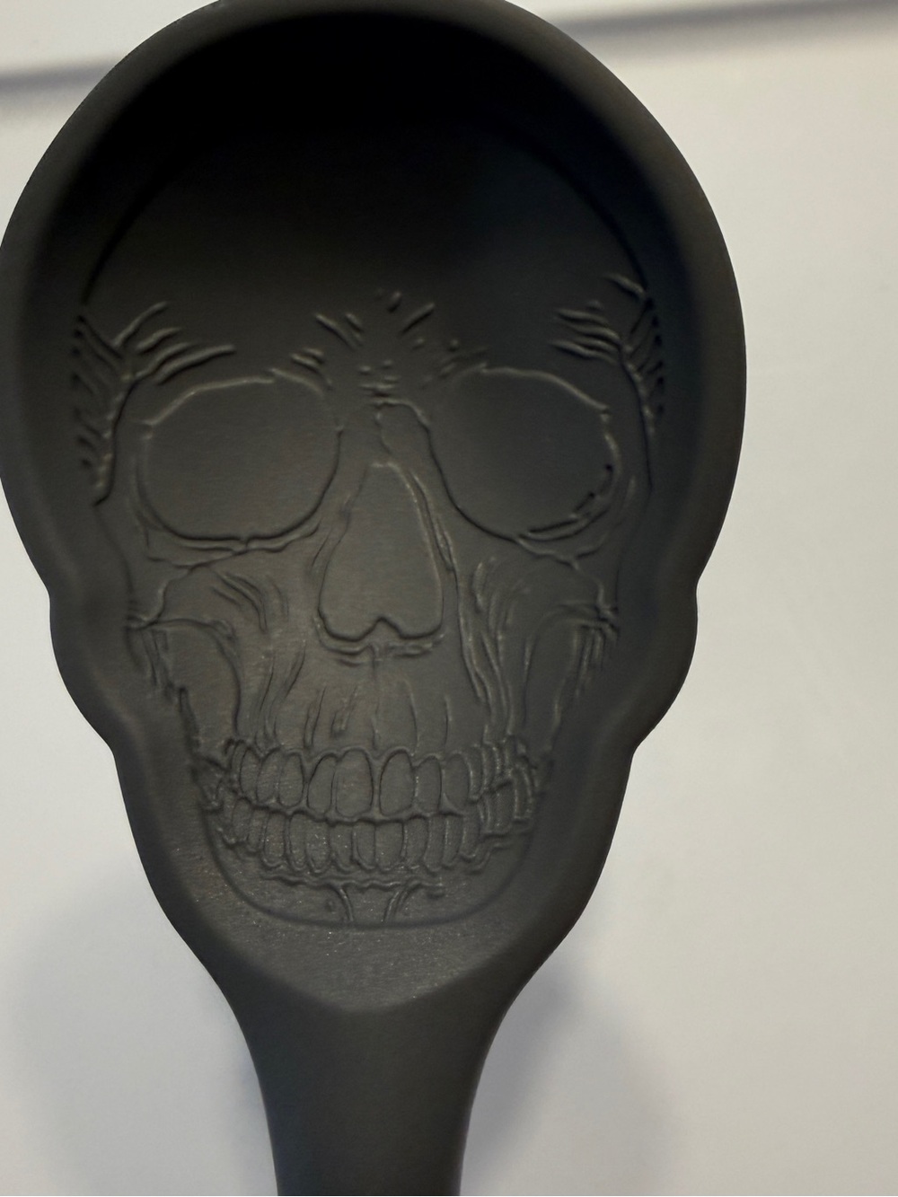 Black Skull Silicone Large Spoon - Kitchen Accessory Halloween Goth